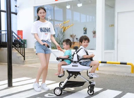 New Double baby stroller trolley car portable folding stroller two kids child trolley Pushchair Baby Light Stroller With Parasol