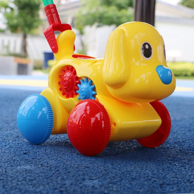 Baby Walker Toy Hand Push Pull Walks Plane Rod Push Cart Single Rod Blink Eyes Drag Tongue Toddler Walking Toys