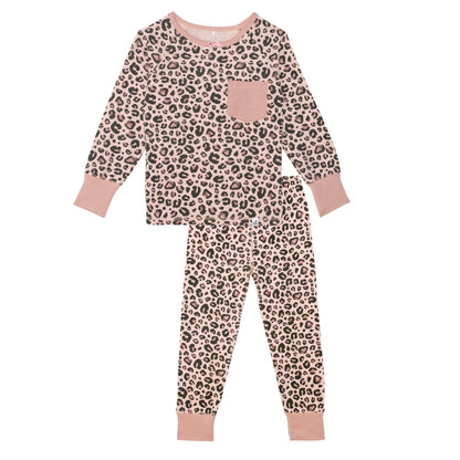 Organic Cotton Two Piece Pajama Set Leopard