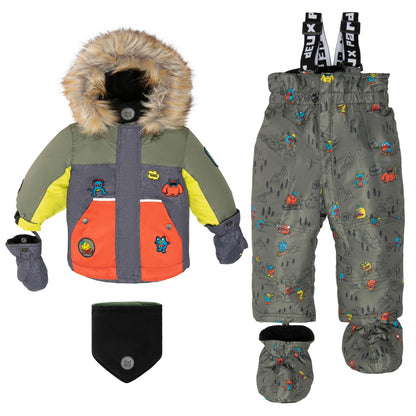 Baby Two Piece Snowsuit Monsters