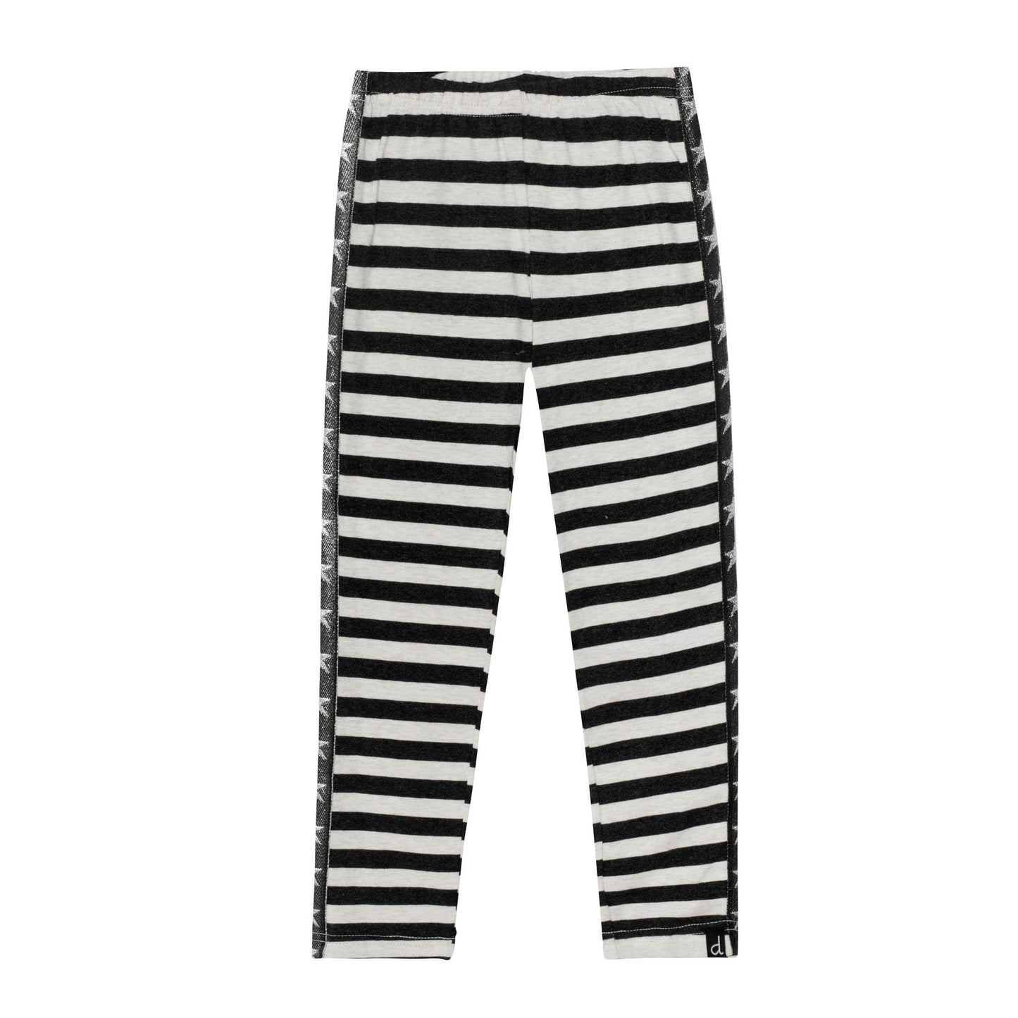 Organic Cotton Striped Legging Black Off White