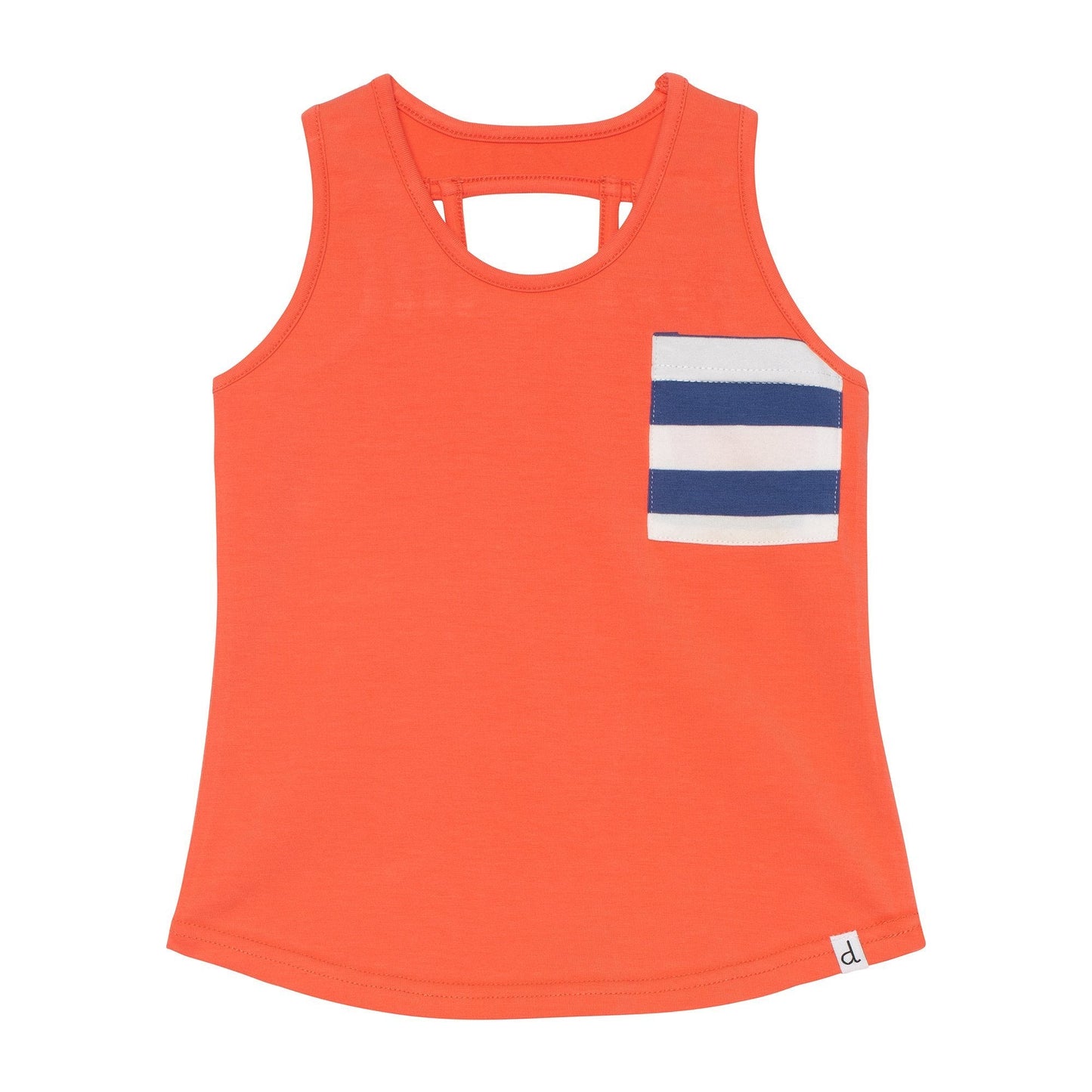 Organic Cotton Tank with Striped Pocket