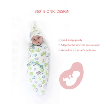 Baby Swaddle Blanket + Cap