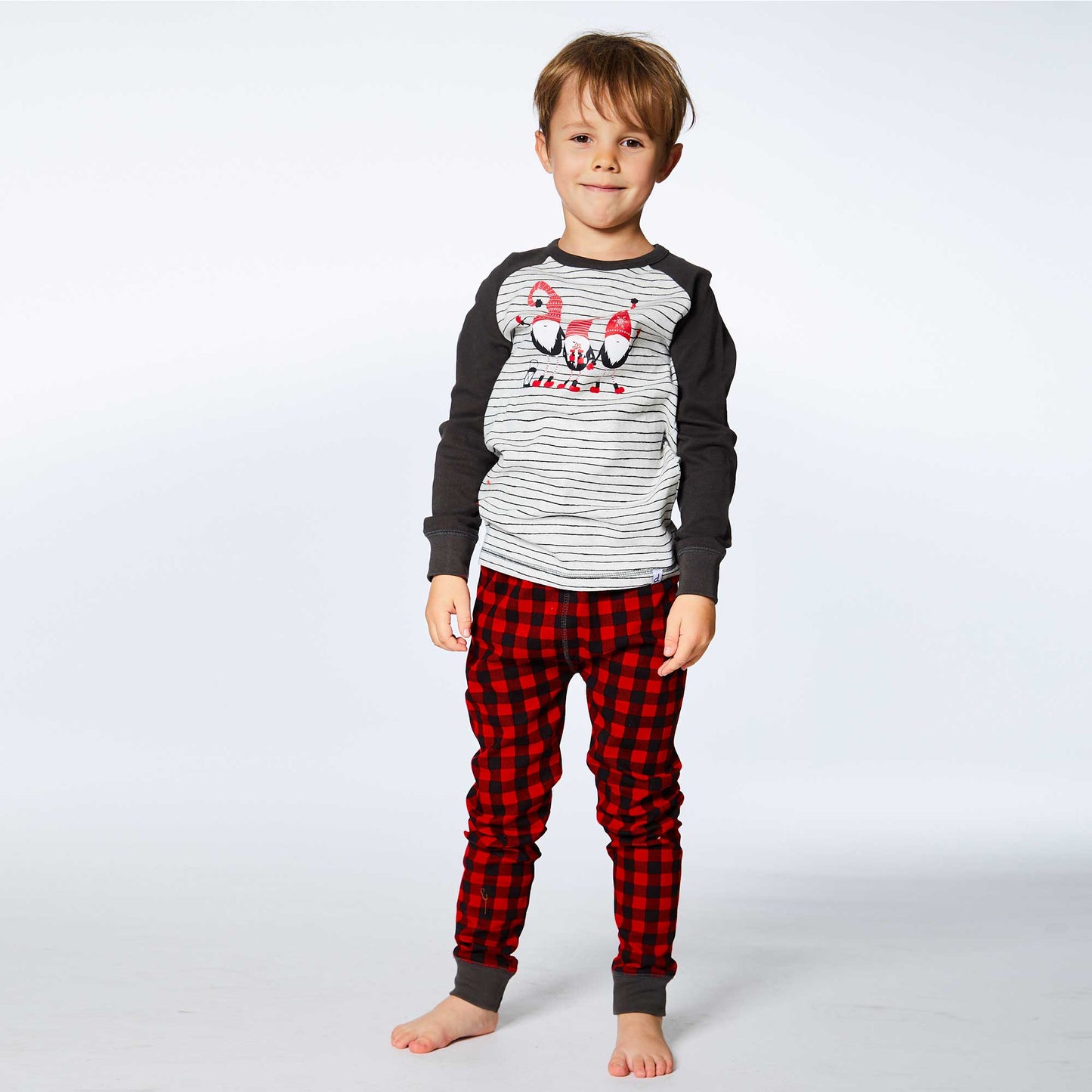 Organic Cotton Two Piece Pajama Set With Santa's Little Helpers Print