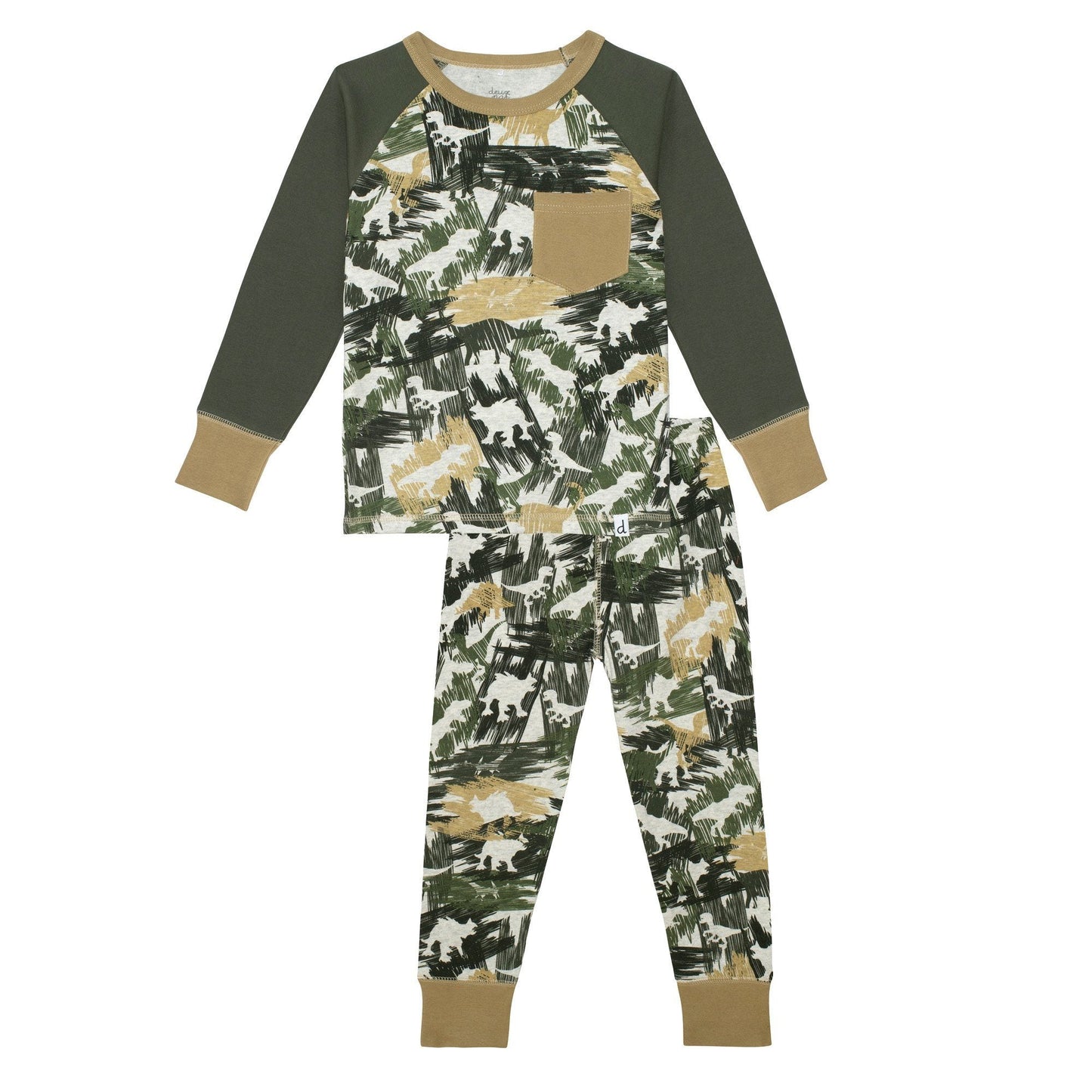 Organic Cotton Two Piece Pajama Set Dinosaur