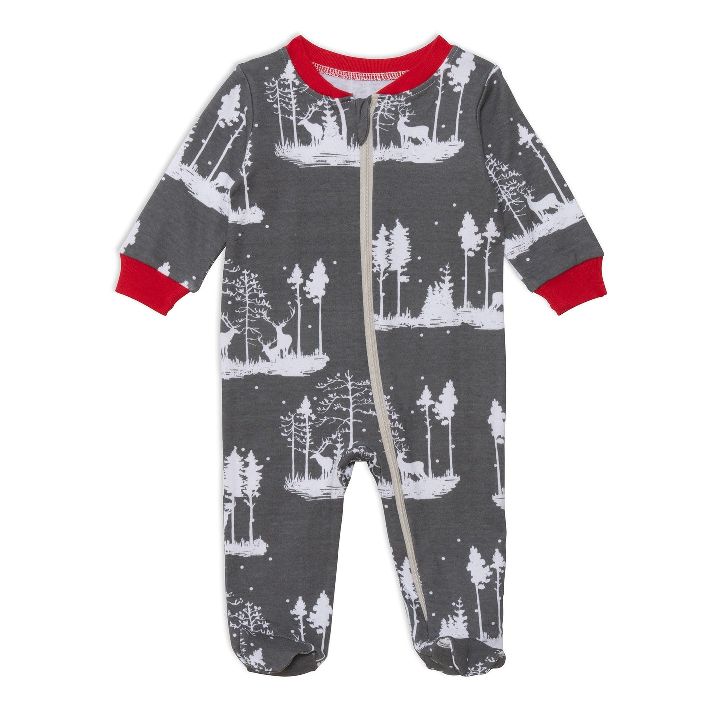 Organic Cotton Christmas Family One Piece Pajama Deer Print