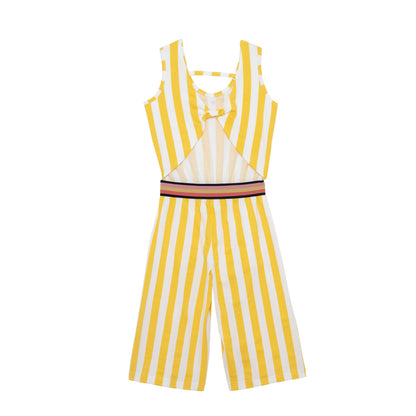 Organic Cotton Jumpsuit Yellow Stripe