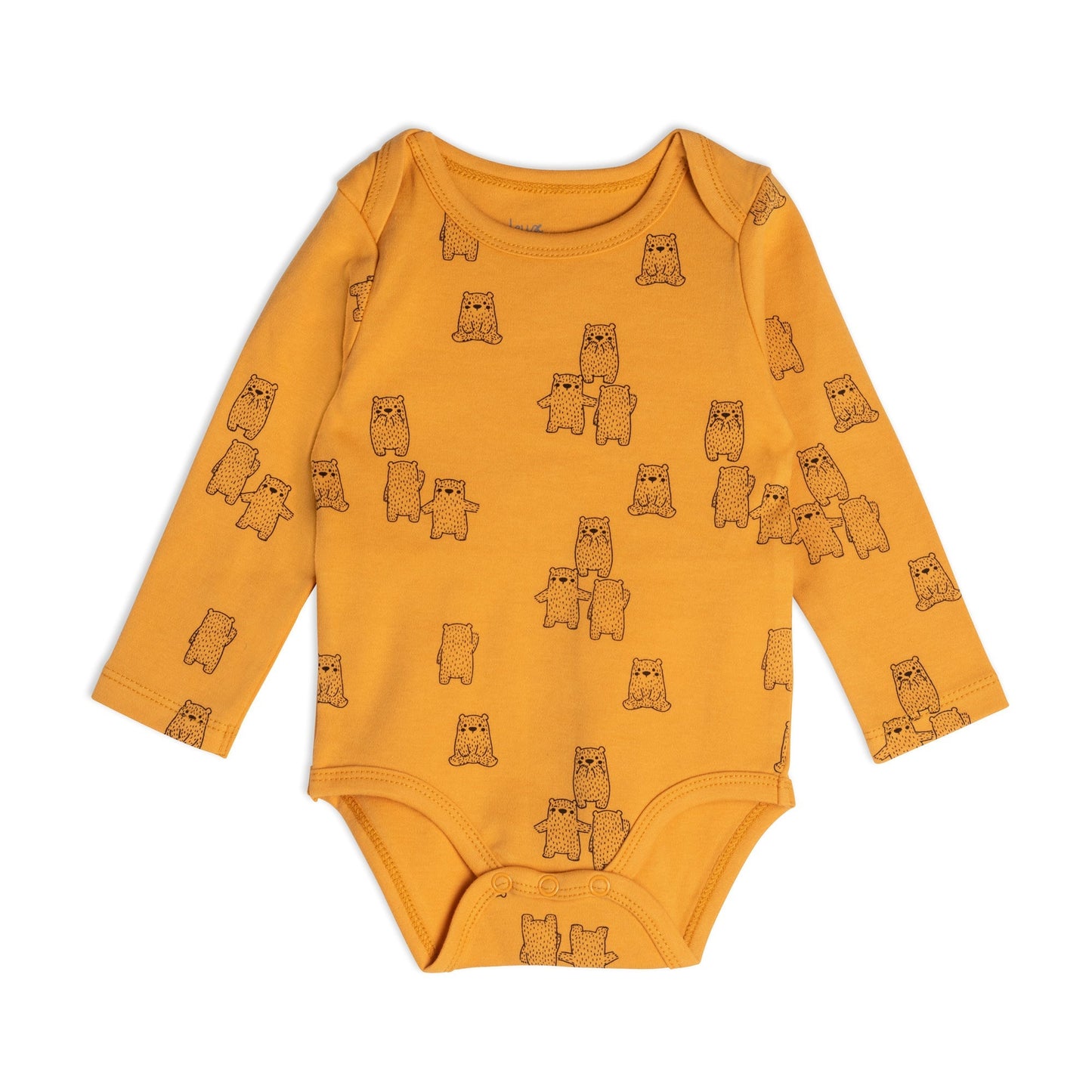 Organic Cotton Bodysuit And Overall Set Teddy Bear Print