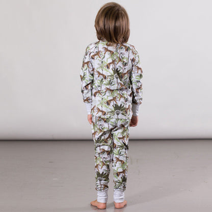 Organic Cotton Long Sleeve Printed Pajama Set with Tigers