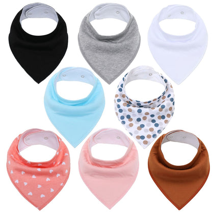 8Pcs Soft Cotton Colorful 100% Organic Bibs