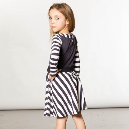 Organic Cotton Striped Dress With Print