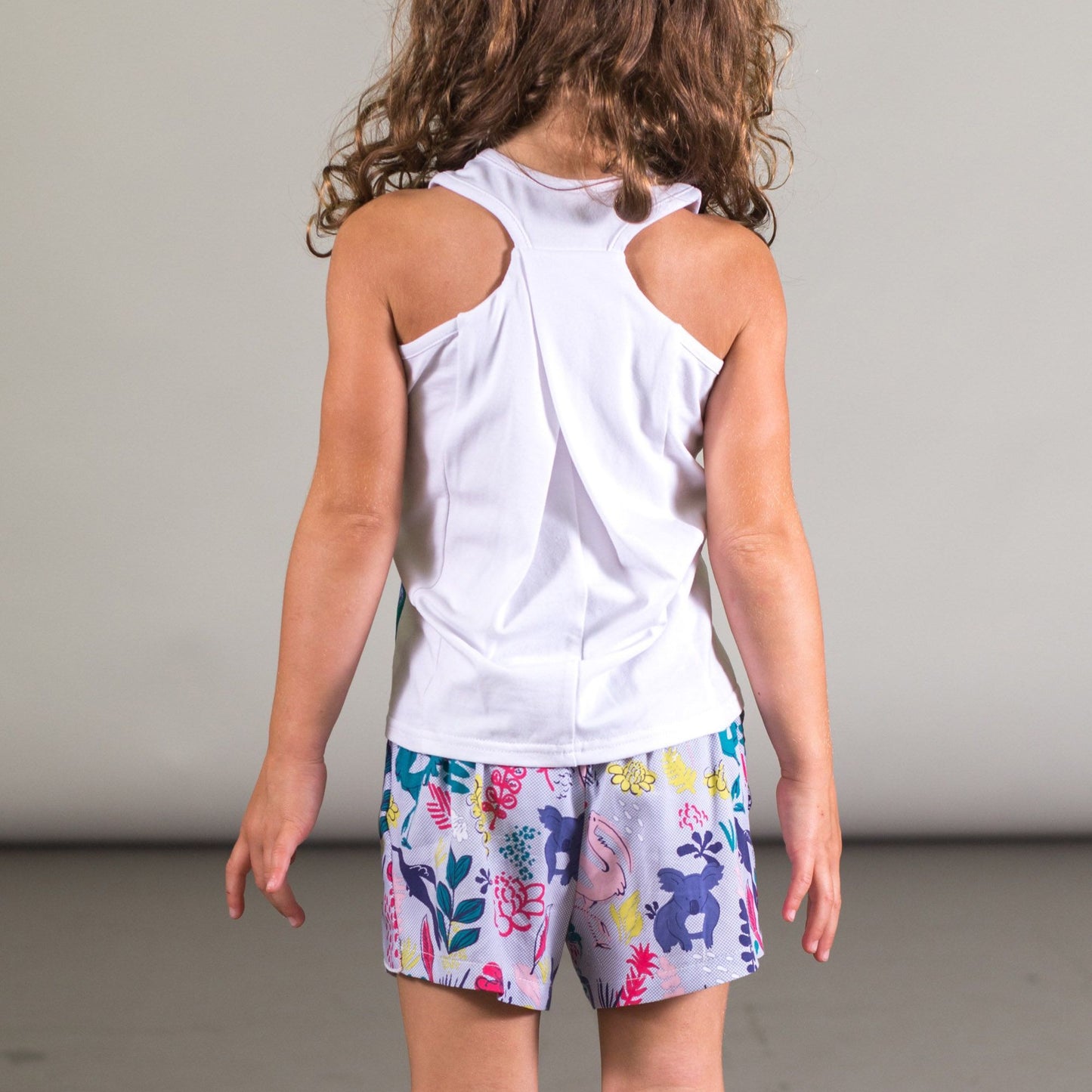 Organic Cotton Tank Top with Printed Soft Woven Tie Front Short