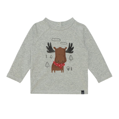 Organic Cotton Two Piece Set Holiday Moose