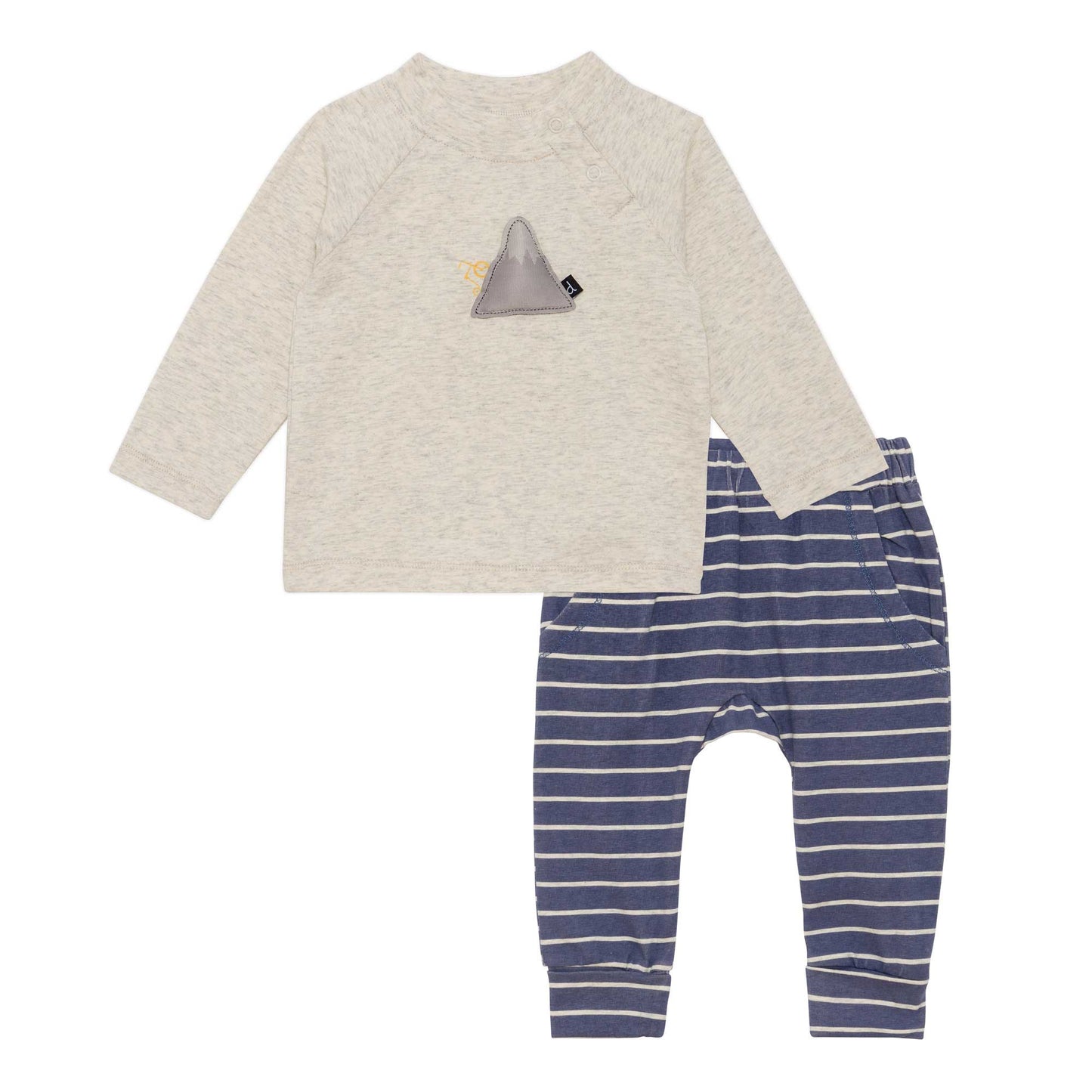 Organic Cotton Top and Stripe Evolutive Pant Set