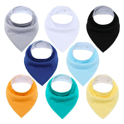 8Pcs Soft Cotton Colorful 100% Organic Bibs