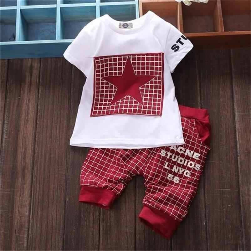 Baby boy clothes summer Star t-shirt+pants suit