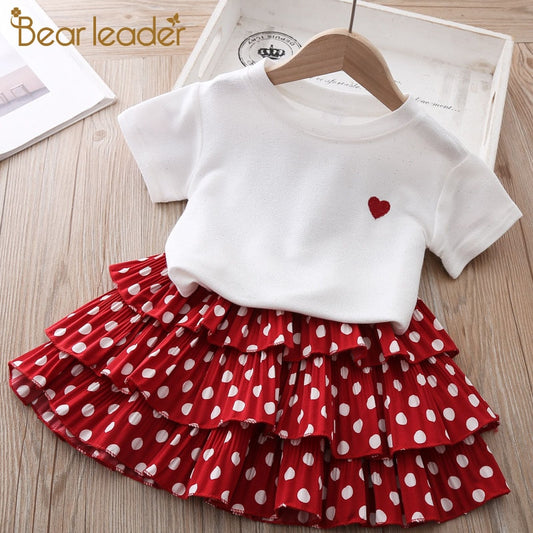 Bear Leader Toddler White Blouse Polka Dot Skirts