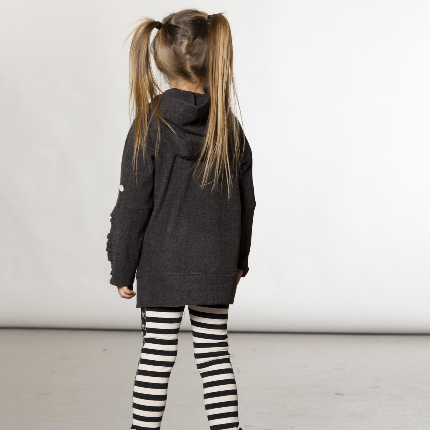 Organic Cotton Striped Legging Black Off White