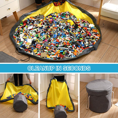 Toy Storage Bag Basket Large Play Mat Toy Clean-up