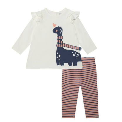 Organic Cotton Top and Striped Legging Set