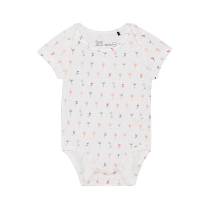 Organic Cotton Bodysuit and Bloomer with Straps Set Dark Coral and White