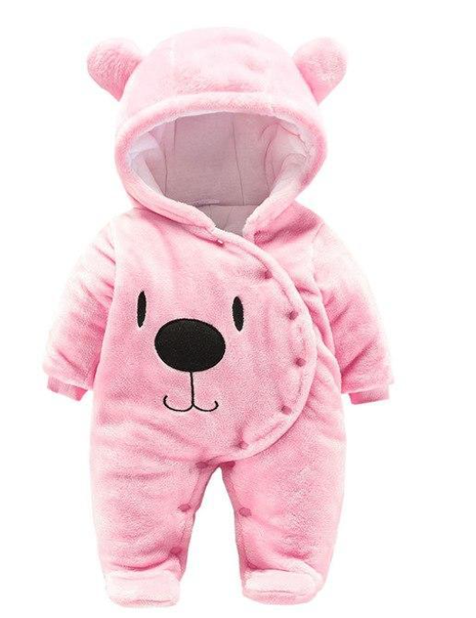 ADORABLE BABY BEAR HOODED JUMPSUIT