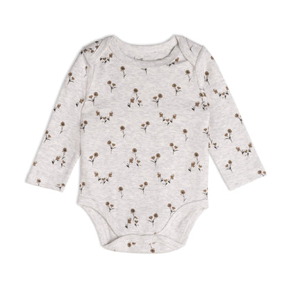 Organic Cotton Bodysuit And Overall Set Printed Small Flowers