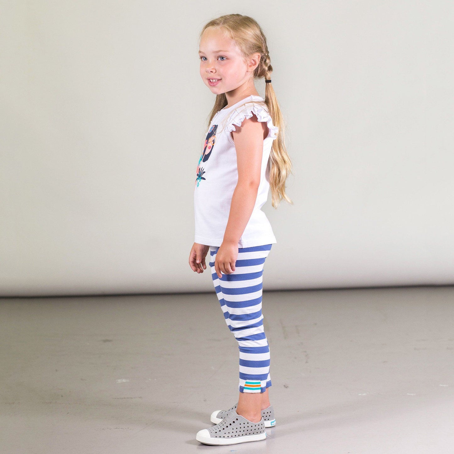 Organic Cotton Striped Capri Legging