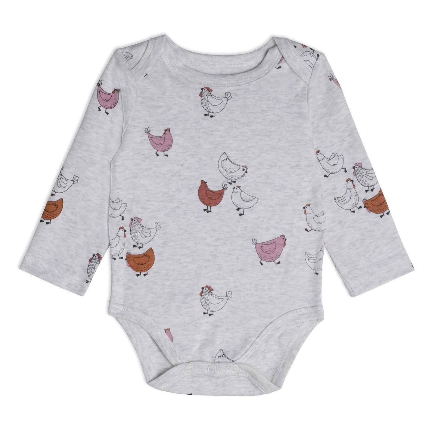 Organic Cotton Bodysuit And Overall Set Hen Print