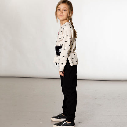 Organic Cotton Jersey High and Low Top With Stars