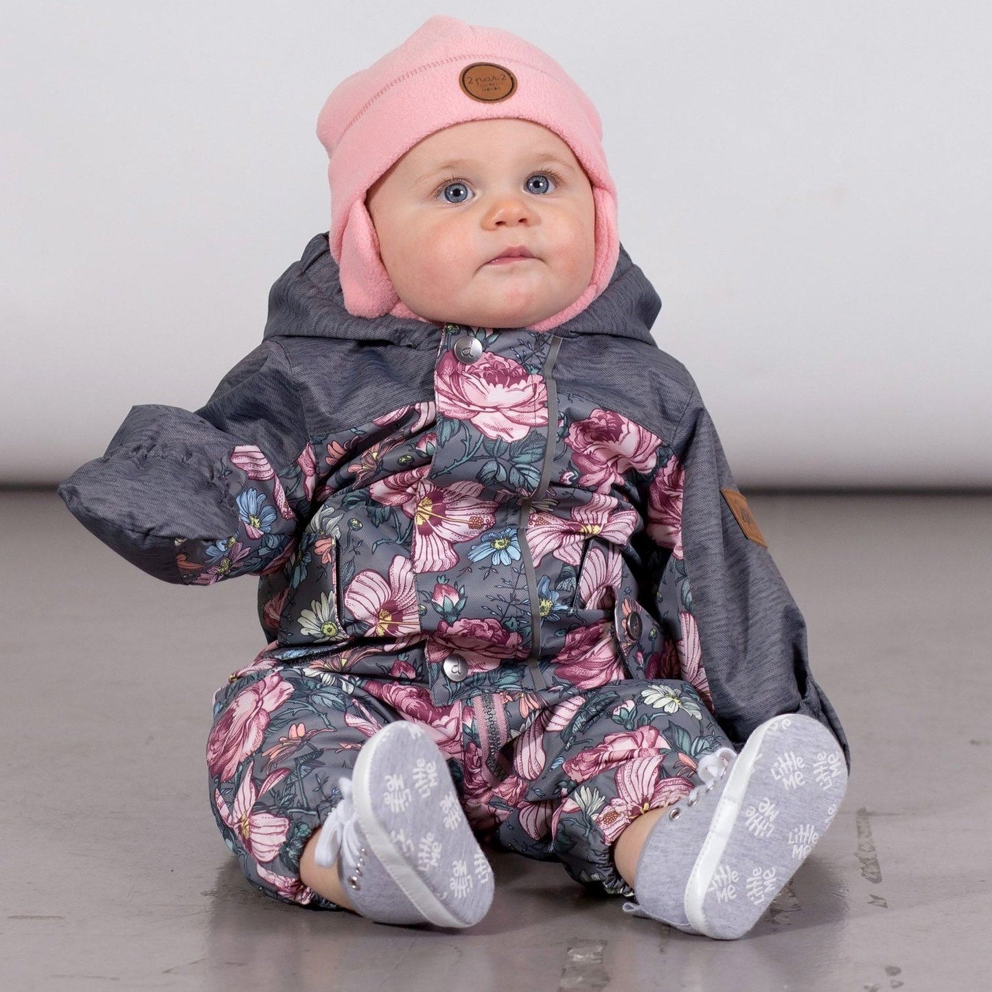 Baby Floral Print Spring Suit with Hat