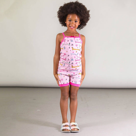 Organic Cotton Printed Tank and Short Pajama Set "Glow in the dark"