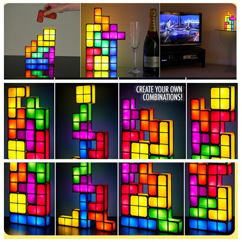 Puzzle 3D LED Night Light Toy Brick Stackable