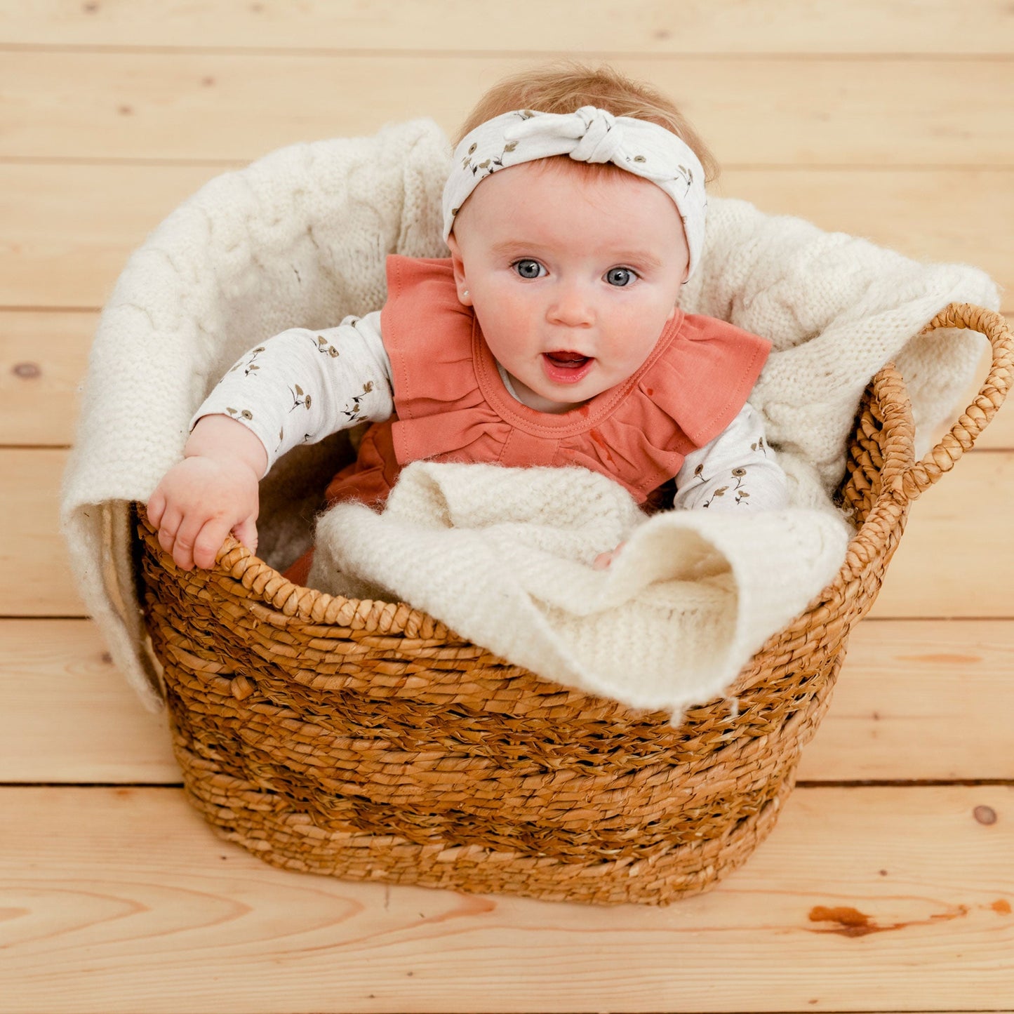 Organic Cotton Bodysuit And Overall Set Printed Small Flowers