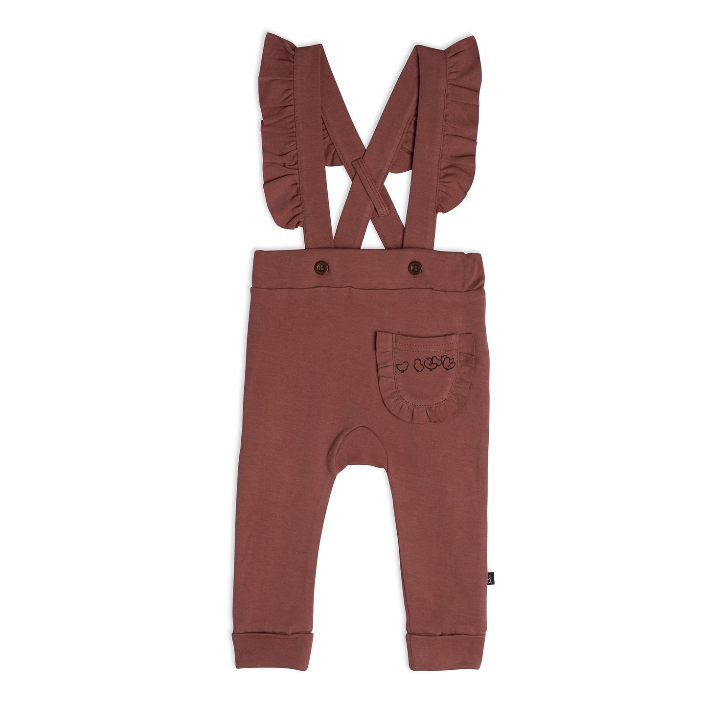 Organic Cotton Bodysuit And Overall Set Hen Print