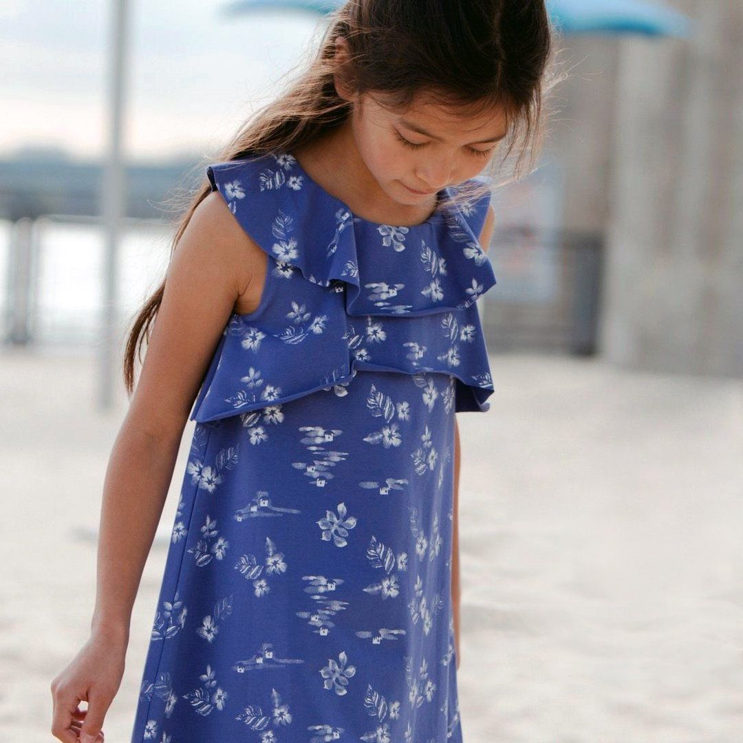 Organic Cotton Printed Ruffle Dress