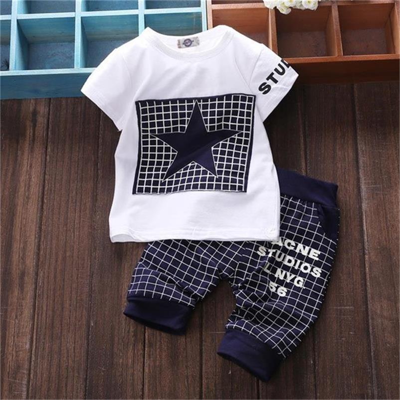 Baby boy clothes summer Star t-shirt+pants suit