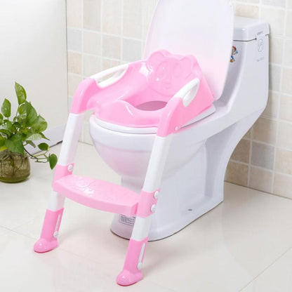 Folding Baby Toilet Training Seat With Adjustable Ladder