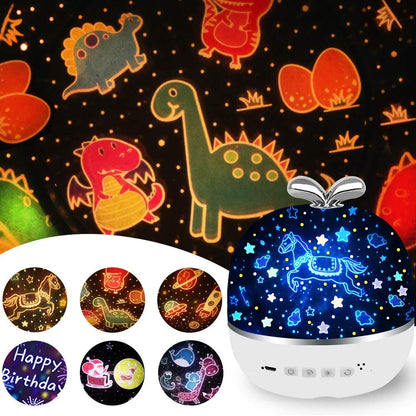 2 in 1 Star Night Light Projector with 6 Projector Films 360 Degree Rotation Projector Light for Baby Nursery Kid Room Decor