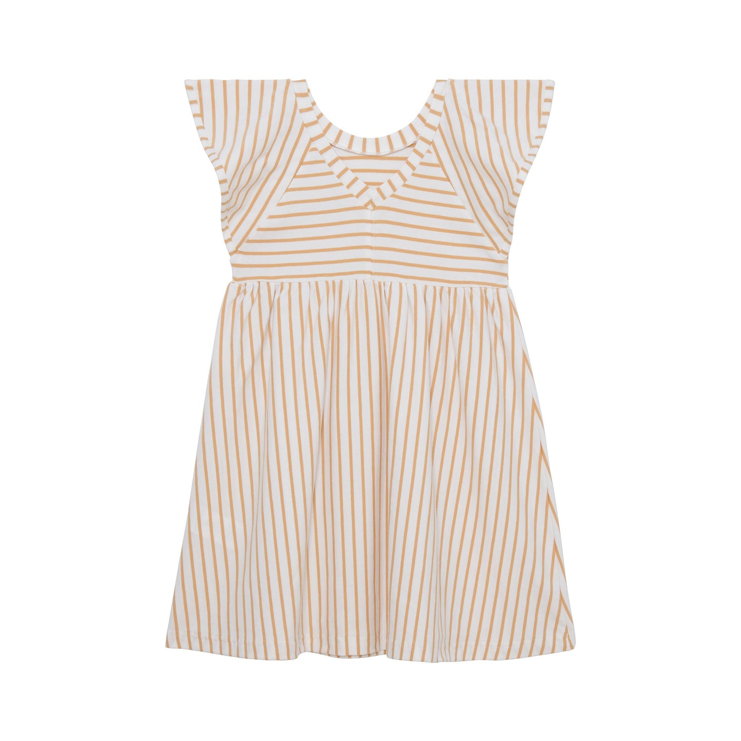 Organic Cotton Striped Dress Beige