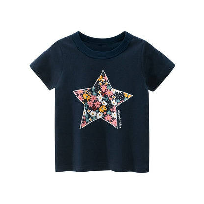 Cotton Kids T-Shirt Children Summer Cartoon Short Sleeve