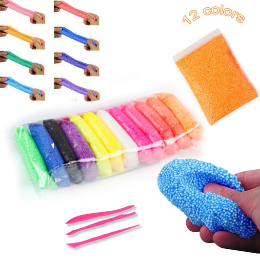 12 Colors Snow Mud Fluffy Foam Slime Non-toxic Toy