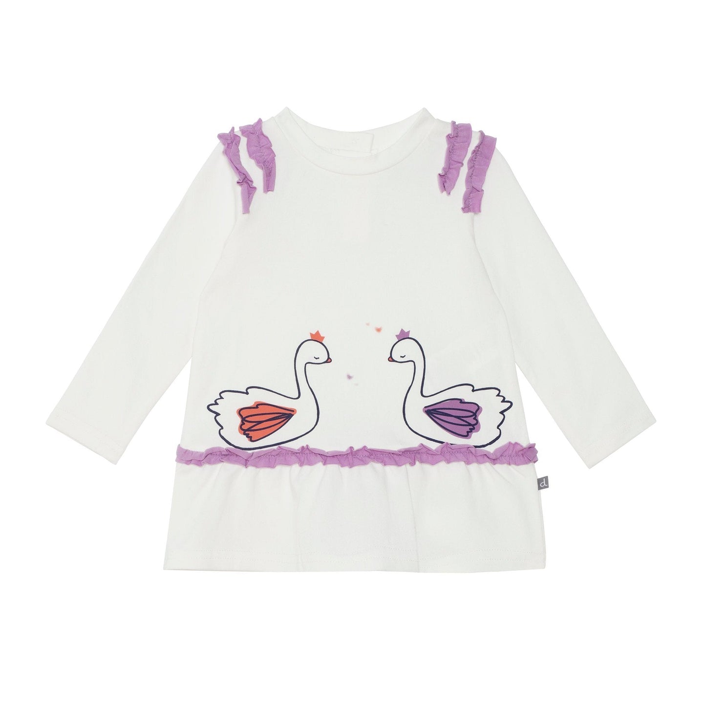 Organic Cotton Tunic and Legging Set with Two Swans