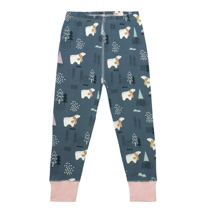 Organic Cotton Two Piece Pajama Set Bear Print "Glow in the Dark"