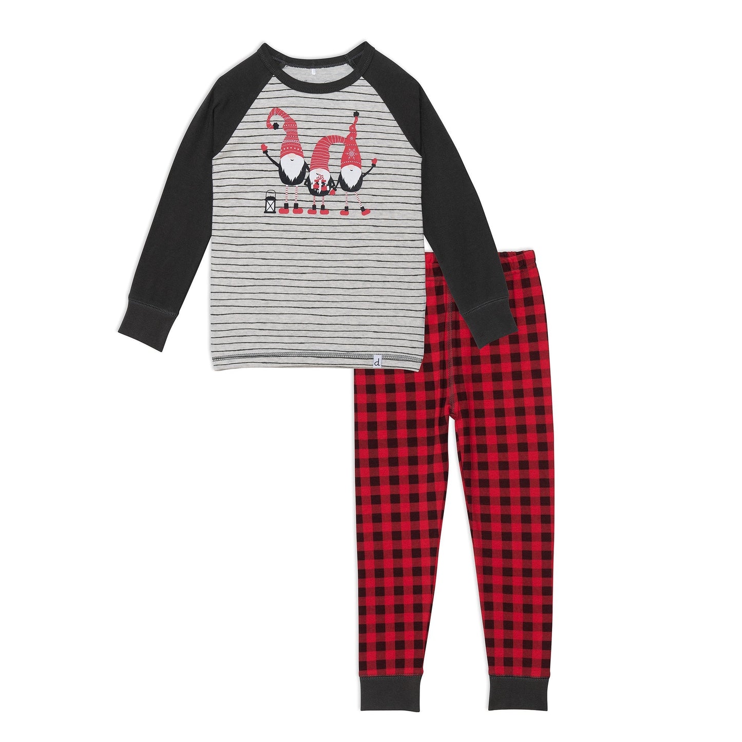 Organic Cotton Two Piece Pajama Set With Santa's Little Helpers Print