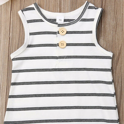 0-24 Newborn/ Infant Striped Romper