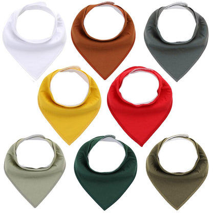 8Pcs Soft Cotton Colorful 100% Organic Bibs