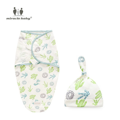 Baby Swaddle Blanket + Cap