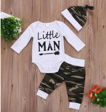 Little Man” 3-piece camouflage clothing set