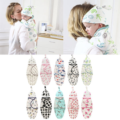 Baby Swaddle Blanket + Cap